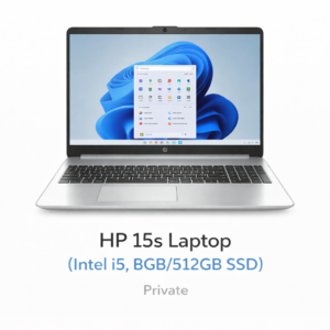 HP 15s Laptop (Intel i5, 8GB/512GB SSD)
